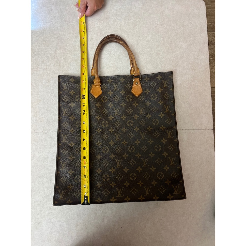 Louis Vuitton Sac Plat Monogram Canvas Tote Bag Brown MI0074 Vintage Shopper - Picture 6 of 10